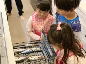 魚を見る子供たち